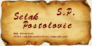 Selak Postolović vizit kartica